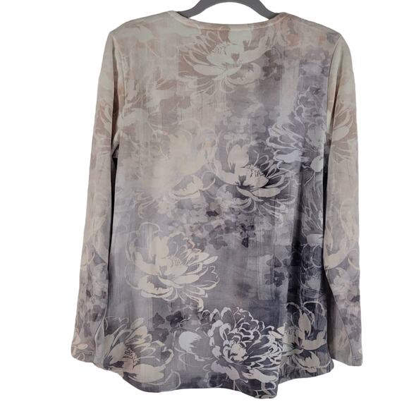 Soft Surroundings Floral 1/4 Zip Lightweight Pullover Women's Sweater XS - Picture 3 of 6